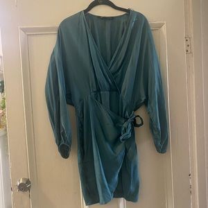 Zara Satin Wrap Dress